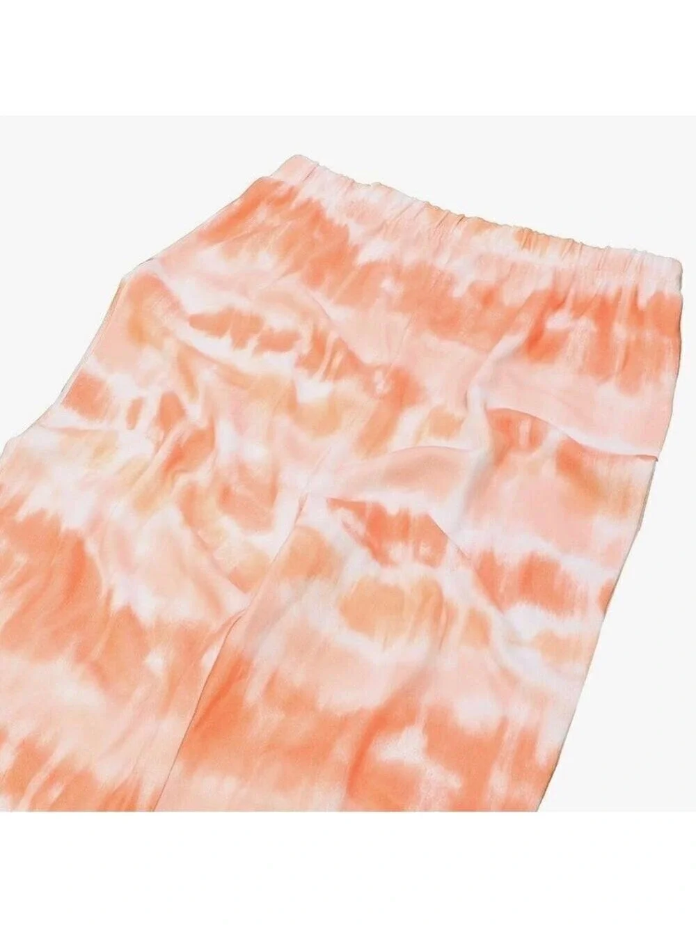 Lucky Brand NEW Long Sleeve Pajama Set Girls sz 8 NWT Coral Orange White Tie-Dye